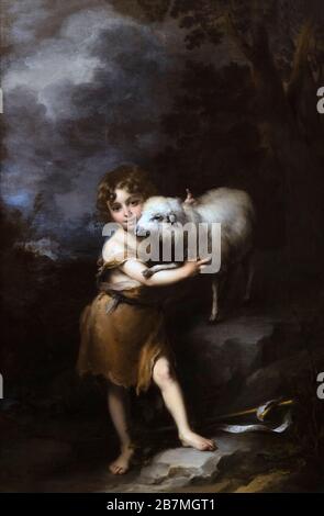 San Giovanni infantile con l'Agnello, Bartolome Esteban Murillo, 1660-5, Foto Stock