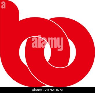 vettore di logo con simbolo di disegno piatto sovrapposto in formato lettera bo Illustrazione Vettoriale