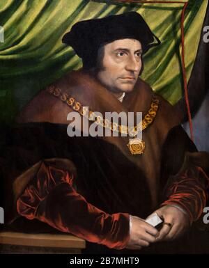 Sir Thomas More, copia di pittura, Hans Holbein il giovane, 17 ° secolo, Foto Stock