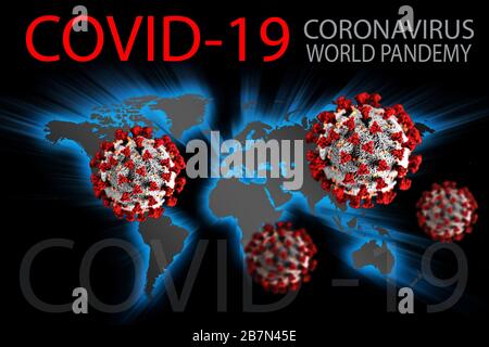 Illustrazione 3D coronavirus cinese COVID-19 COVID-19 SARS, virus 2020 , MERS-cov , virus cinese 2019-nCoV. Illustrazione 3D Foto Stock