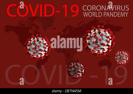 Illustrazione 3D coronavirus cinese COVID-19 COVID-19 SARS, virus 2020 , MERS-cov , virus cinese 2019-nCoV. Illustrazione 3D Foto Stock