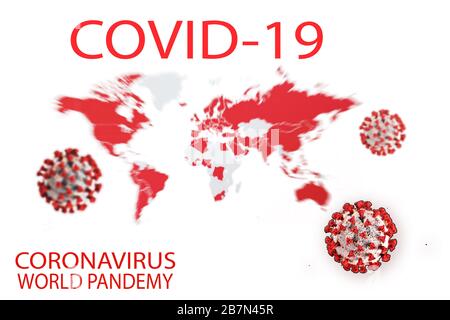 Illustrazione 3D coronavirus cinese COVID-19 COVID-19 SARS, virus 2020 , MERS-cov , virus cinese 2019-nCoV. Illustrazione 3D Foto Stock