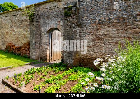 Un angolo tranquillo nel giardino recintato a Tyntesfield House, nr Wraxall, North Somerset, Inghilterra, Regno Unito Foto Stock