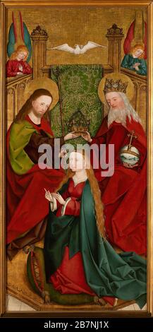 L'incoronazione della Beata Vergine Maria, 1485-1490. Trovato nella collezione del Museo Mayer van den Bergh, Anversa. Foto Stock