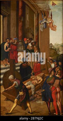 Il martirio di San Erasmo, 1500. Trovato nella collezione del Museo Mayer van den Bergh, Anversa. Foto Stock