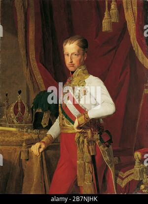 Ritratto dell'Imperatore Ferdinando i d'Austria (1793-1875), 1839. Trovato nella Collezione di & xd6;sterreichische Galerie Belvedere, Vienna. Foto Stock