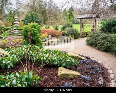 Il Giardino Giapponese in Valley Gardens in primavera Harrogate North Yorkshire Inghilterra Foto Stock