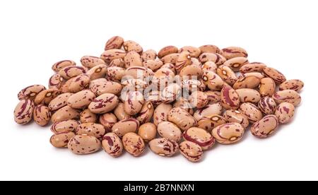 Mucchio di fagioli di mirtillo isolato su sfondo bianco Foto Stock