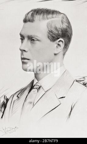 Principe Edoardo, futuro Edoardo VIII, poi Duca di Windsor, 1894 – 1972. Da S.R.H. uno studio del personaggio del Principe di Galles, pubblicato 1928. Foto Stock