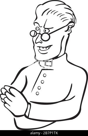 il sacerdote prega Illustrazione Vettoriale