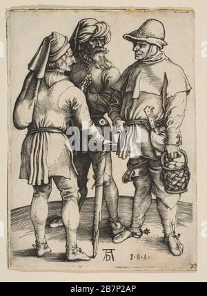 Tre contadini in conversazione, ca. 1497. Foto Stock