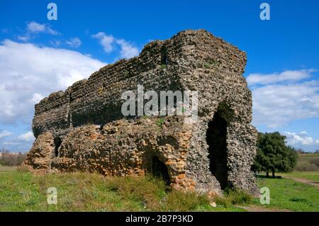 Rovine della Cisterna Romana in Val Caffarella, Parco Regionale dell'Appia Antica, Roma, Lazio, Italia Foto Stock