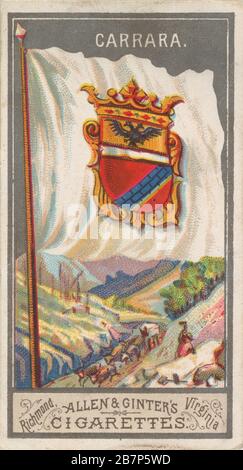 Carrara, della serie City Flags (N6) per Allen &amp; Ginter Cigarettes Brands, 1887. Foto Stock