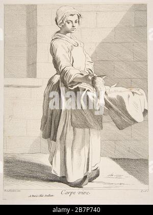 Fornitore di pesce, 1738. Foto Stock