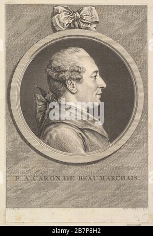 Ritratto di P. A. Caron de Beaumarchais, 1773. Dopo Charles Nicolas Cochin II Foto Stock