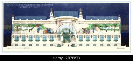 Austria, Wien, progetto per la galleria delle opere d'arte del nostro tempo, dai bozzetti dei progetti di otto Wagner Architectk 1897. Foto Stock