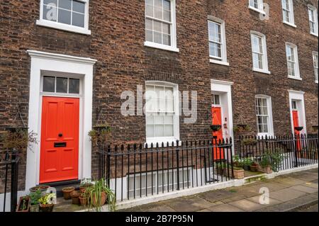 Bessborough Place è una serie di case cittadine a Pimlico, Londra SW1, Inghilterra. Foto Stock