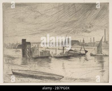 Mattina presto, Battersea (Battersea Dawn) (molo di Cadogan), 1861. Foto Stock