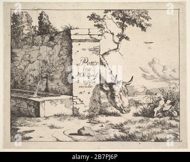 Pagina del titolo per "Divorses vaches et boeufs" dopo Paulus Potter. Foto Stock