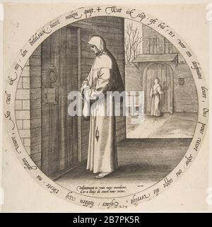 Invano si suppone alla porta dei sordi, da dodici Proverbi fiamminghi, ca. 1568. Foto Stock