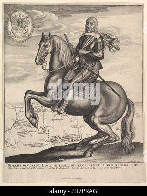 Conte di Essex su Horseback, 1643. Foto Stock