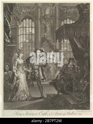 Re Enrico VIII e Anna Bullen, ca. 1728. Foto Stock