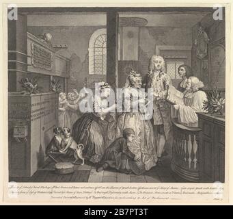 A Rake's Progress, Plate 5, 25 giugno 1735. Foto Stock