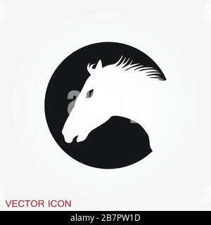 Icona vettoriale di un cavallo sullo sfondo Illustrazione Vettoriale
