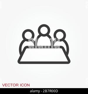 Icona del vettore riunioni. Icone Di Gestione E Risorse Umane Illustrazione Vettoriale
