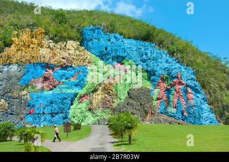 Mural de la Prehistoria, Vinales, Cuba Foto Stock