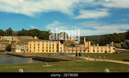 L'ex colonia penale di Port Arthur sulla penisola di Tasman dove i detenuti sono stati trasportati e ospitati in Australia, ora un'attrazione turistica. CIN Foto Stock