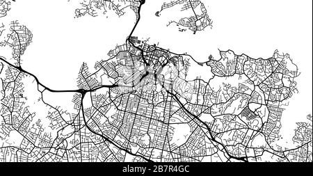 Mappa urbana vettoriale della città di Auckland, Nuova Zelanda Illustrazione Vettoriale