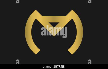 AM, ma Letter Logo Design con la moderna e creativa tipografia trendy e il logo monogramma. Illustrazione Vettoriale