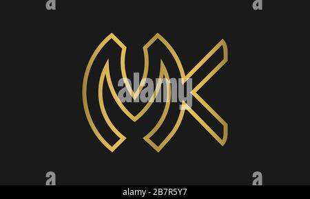 KM, MK Letter Logo Design con grafica creativa moderna e trendy e monogramma logo. Illustrazione Vettoriale