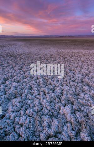 Tramonto sul lago di soda, Zzyzx, Mojave National Preserve, California Foto Stock