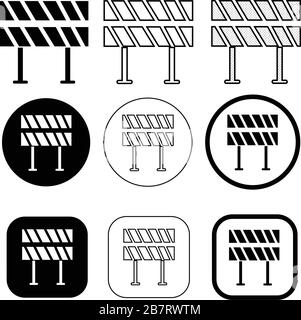 Semplice disegno icona barriera stradale Illustrazione Vettoriale