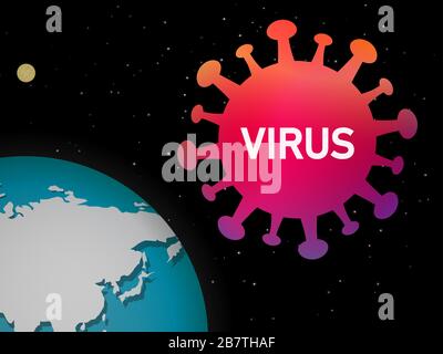 Virus in arrivo per attaccare il nostro mondo, vettore Illustrazione Vettoriale