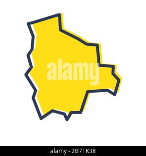 Semplice mappa stilizzata della Bolivia Illustrazione Vettoriale