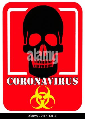 Segnale di avvertenza per coronavirus - COVID-19 Foto Stock