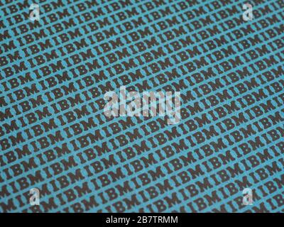 NEW YORK, USA - CIRCA FEBBRAIO 2020: FIRMA IBM Foto Stock