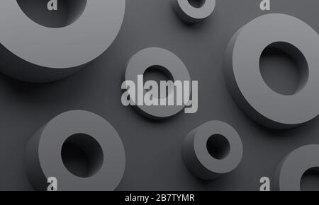 Rendering 3d astratto, moderno design di sfondo con cerchi Foto Stock