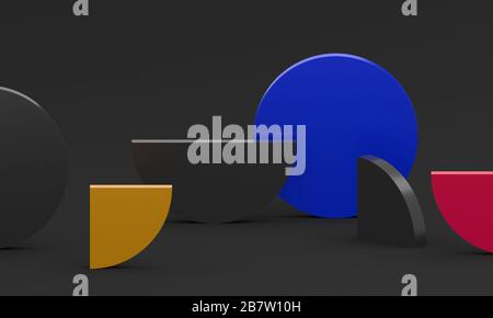 Rendering 3d astratto, design moderno dello sfondo con forme geometriche Foto Stock