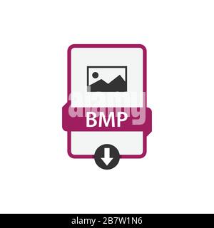 BMP scaricare il formato file immagine vettoriale. Vettore grafico disegno piatto icona file BMP Illustrazione Vettoriale