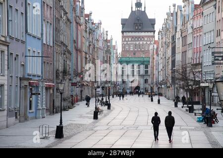 Ulica Dluga nella città principale nel centro storico di Danzica, Polonia. 15 Marzo 2020 © Wojciech Strozyk / Alamy Stock Photo *** Caption locale *** Foto Stock