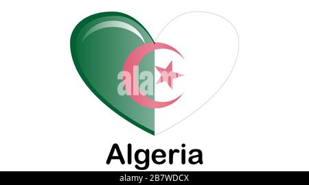 Bandiera algerina originale e semplice isolata in colori ufficiali e Proporzione Correttamente Illustrazione Vettoriale