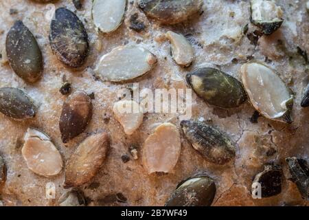 Croccante di semi di zucca rotoli con grani interi Foto Stock