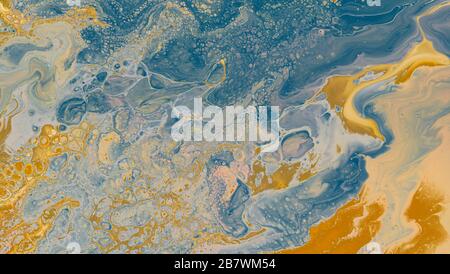 Parete di marmo blu e marrone disegno inchiostro swirl sfondo grafico Foto Stock