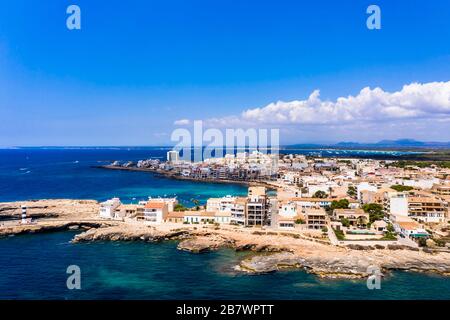 Foto aeree, Colonia de Sant Jordi, Cala Galiota, Maiorca, Isole Baleari Spagna Foto Stock