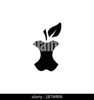 Icona del core Apple isolata su sfondo bianco Illustrazione Vettoriale