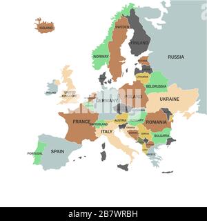 Europa - Mappa politico dell Europa Illustrazione Vettoriale